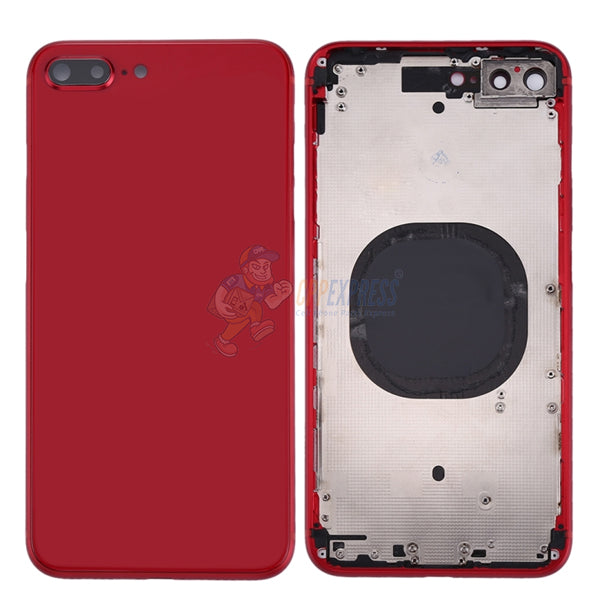 iPhone 8 Plus Back Glass Housing Pre-Installed Small Parts Premium - Red