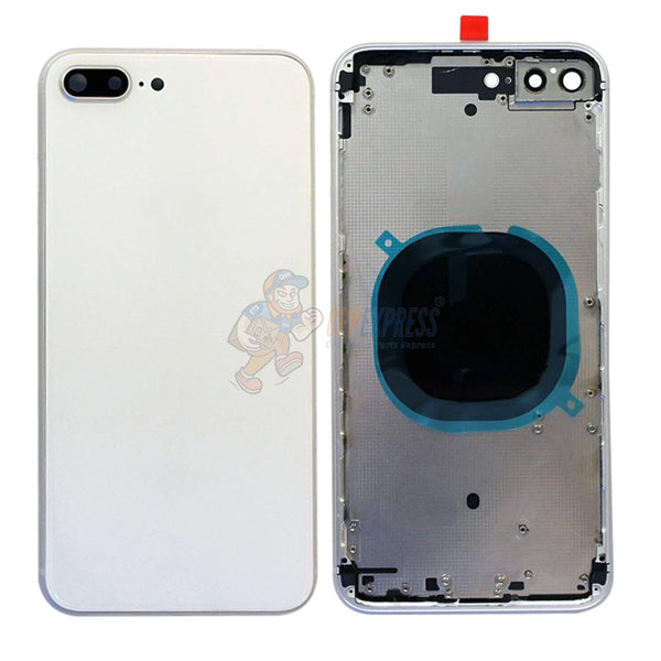 iPhone 8 Plus Back Glass Housing Pre-Installed Small Parts Premium - Silver