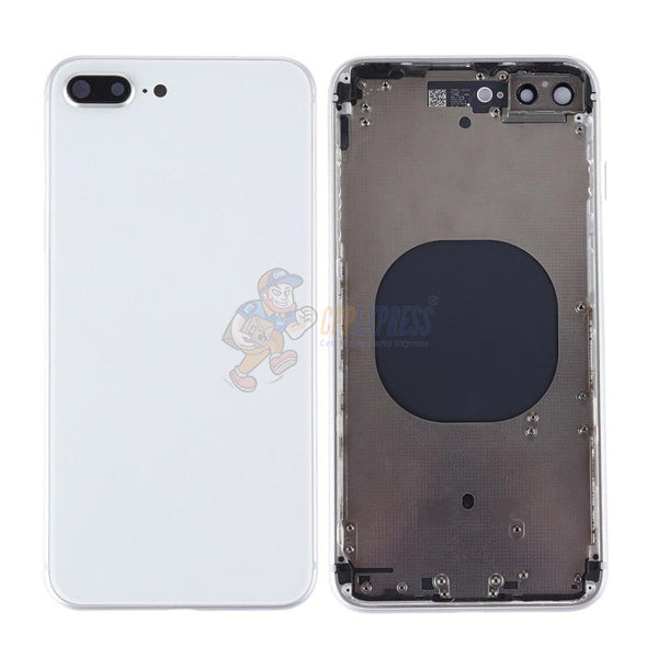 iPhone 8 Plus Back Glass Housing Pre-Installed Small Parts Premium - White