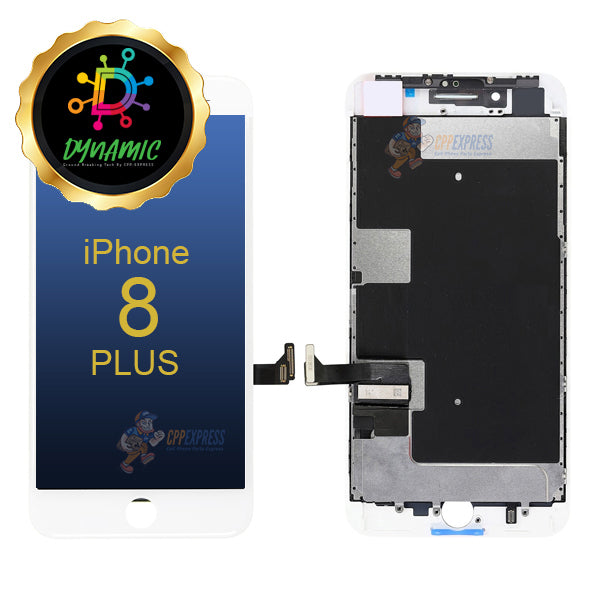 iPhone 8 Plus Dynamic Premium LCD Display Touch Screen Digitizer Assembly with Back Plate - White