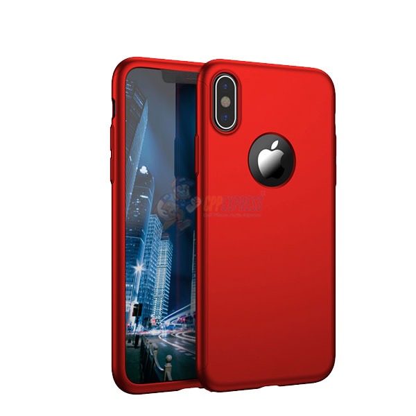 iPhone X 360° Heavy Duty Shockproof Bumper Protective Case Cover - Red