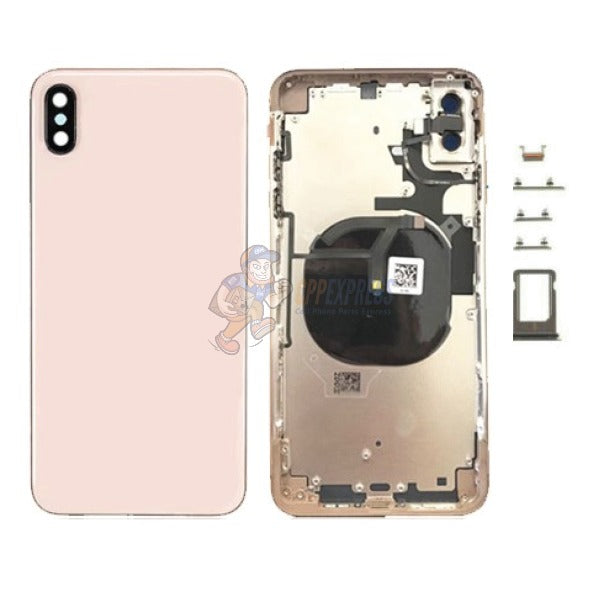 iPhone XS Max Back Door Glass Housing with Pre-installed Small Parts Premium - Rose Gold