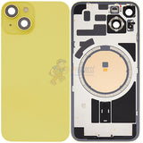 iPhone 14 Battery Back Door Glass Cover with Metal Back Plate - Yellow