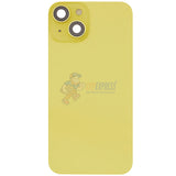 iPhone 14 Battery Back Door Glass Cover with Metal Back Plate - Yellow
