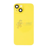 iPhone 14 Battery Back Door Glass Cover with Metal Back Plate - Yellow