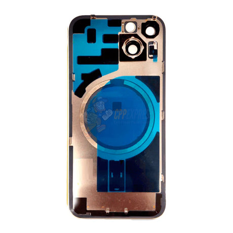 iPhone 14 Plus Back Glass Battery Back Door Cover with Metal Back Plate - Yellow