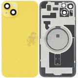 iPhone 14 Plus Back Glass Battery Back Door Cover with Metal Back Plate - Yellow