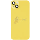 iPhone 14 Plus Back Glass Battery Back Door Cover with Metal Back Plate - Yellow