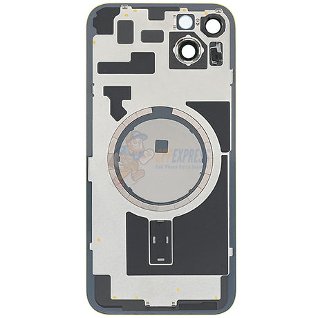 iPhone 14 Plus Back Glass Battery Back Door Cover with Metal Back Plate - Yellow