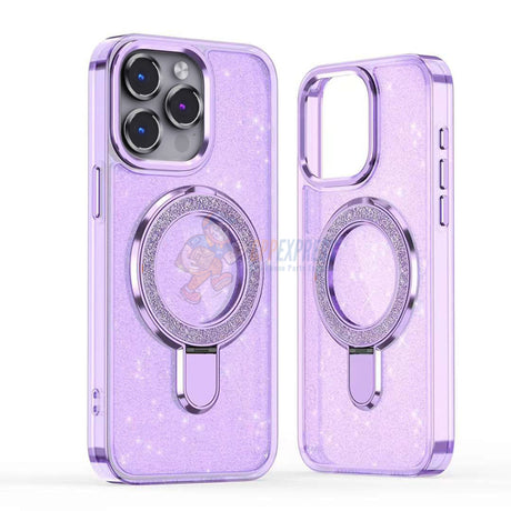 iPhone 14 Pro Glitter Magsafe with Stand ShockProof Protective Case Cover