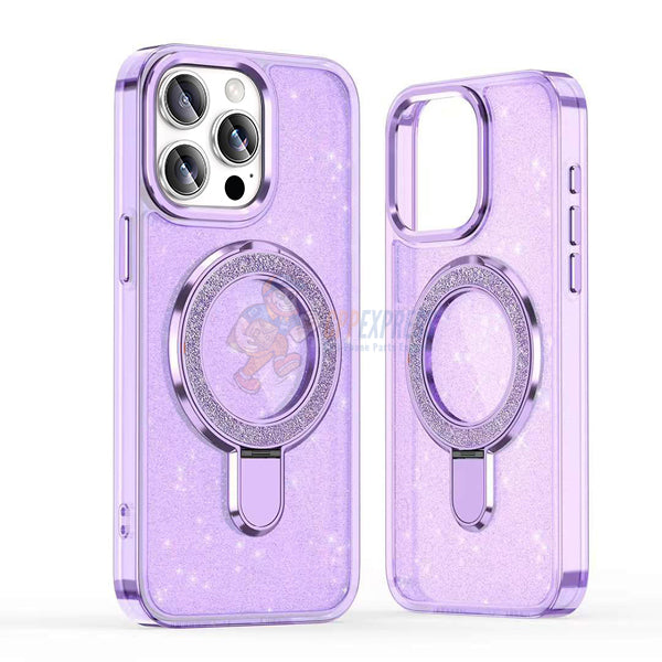 iPhone 14 Pro Max Glitter Magsafe with Stand ShockProof Protective Case Cover