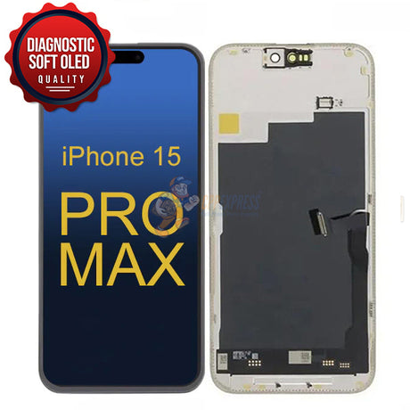 iPhone 15 Pro Max - Soft OLED Reading Diagnostic Display Touch Digitizer Assembly - Black