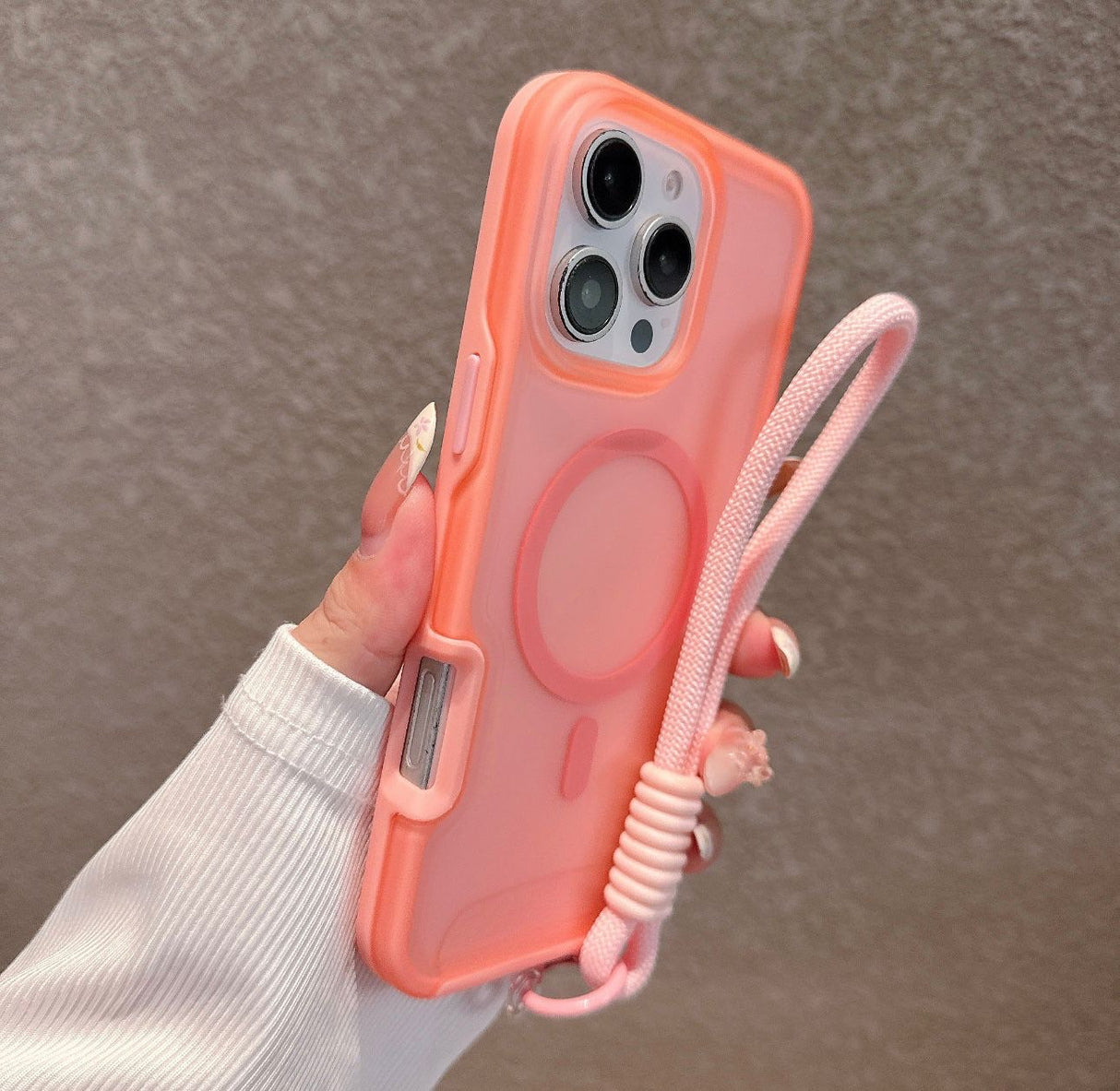 iPhone 15 Pro Shockproof Magnetic Case Protective Cover With Short Rope