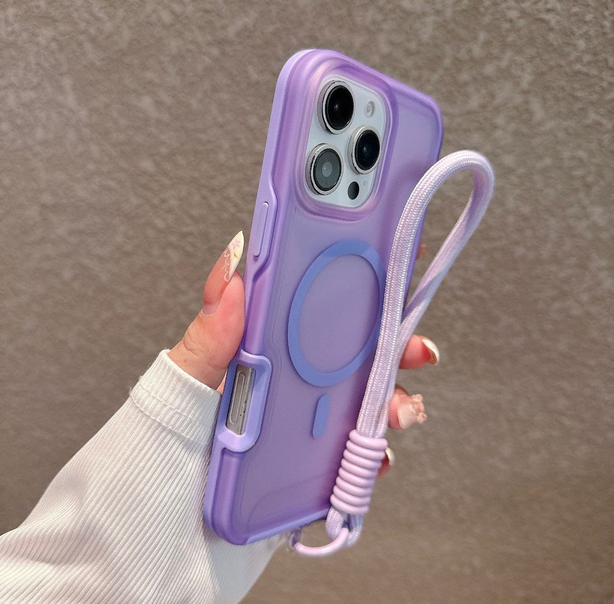 iPhone 15 Shockproof Magnetic Case Protective Cover With Short Rope