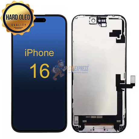 iPhone 16 - Hard OLED Display Touch Screen Digitizer Assembly - Black