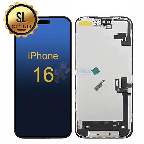 iPhone 16 - SL Soft OLED Display Touch Screen Digitizer Assembly - Black