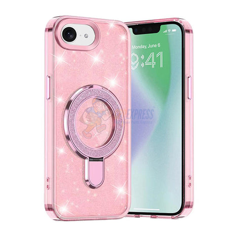 iPhone 16E Glitter Magsafe with Stand ShockProof Protective Case Cover