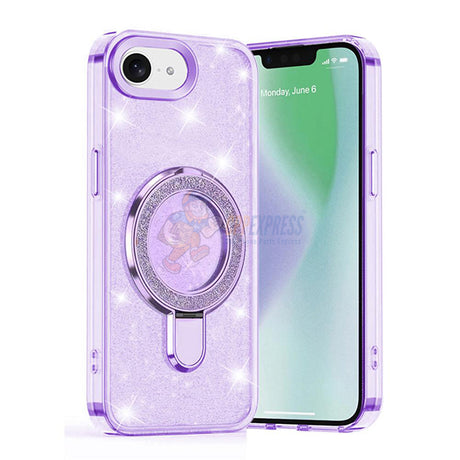 iPhone 16E Glitter Magsafe with Stand ShockProof Protective Case Cover