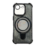 iPhone 16E Shockproof Stand Glitter & Wavy Pattern Card Magsafe Case