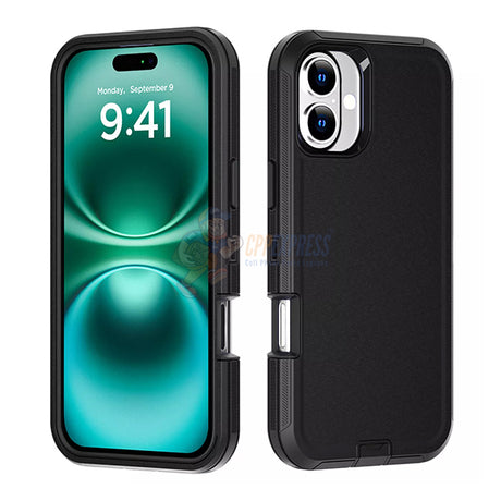 iPhone 16 Plus Shockproof Heavy Duty Rugged Protective Defender Case Cover
