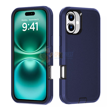 iPhone 16 Plus Shockproof Heavy Duty Rugged Protective Defender Case Cover