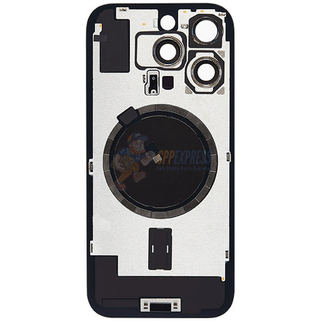 iPhone 16 Pro Glass Battery Back Door Cover - Premium Perfect Fit Big Camera Hole - Black