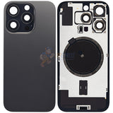 iPhone 16 Pro Glass Battery Back Door Cover - Premium Perfect Fit Big Camera Hole - Black