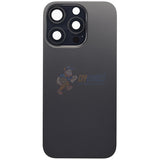 iPhone 16 Pro Glass Battery Back Door Cover - Premium Perfect Fit Big Camera Hole - Black