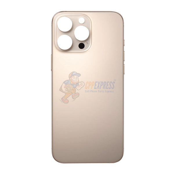 iPhone 16 Pro Glass Battery Back Door Cover - Premium Perfect Fit Big Camera Hole - Gold