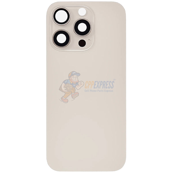 iPhone 16 Pro Glass Battery Back Door Cover - Premium Perfect Fit Big Camera Hole - Gold