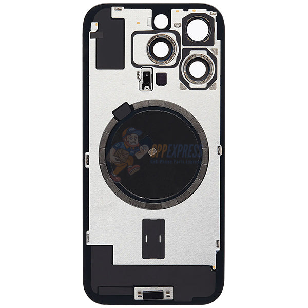 iPhone 16 Pro Glass Battery Back Door Cover - Premium Perfect Fit Big Camera Hole - Silver