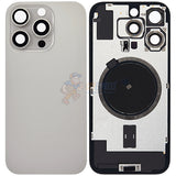 iPhone 16 Pro Glass Battery Back Door Cover - Premium Perfect Fit Big Camera Hole - Silver