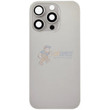 iPhone 16 Pro Glass Battery Back Door Cover - Premium Perfect Fit Big Camera Hole - Silver