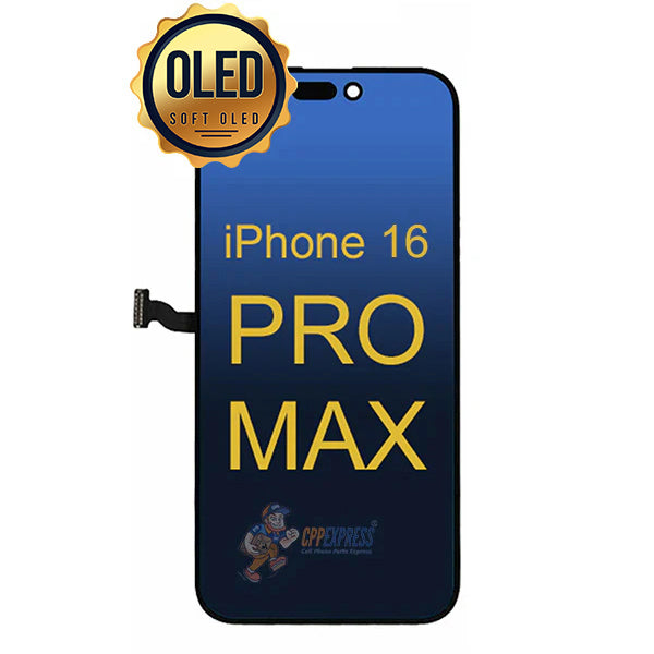 iPhone 16 Pro Max - Soft OLED Display Touch Screen Digitizer Assembly - Black