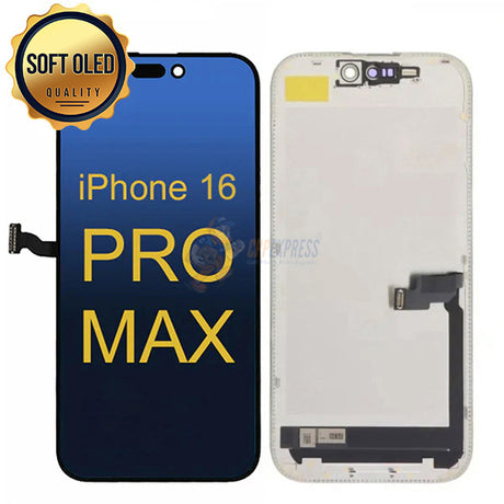 iPhone 16 Pro Max - Soft OLED Display Touch Screen Digitizer Assembly - Black
