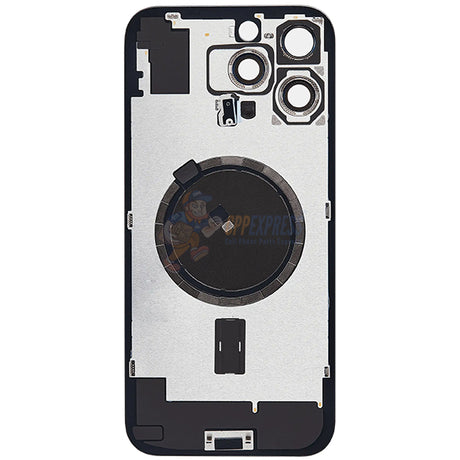 iPhone 16 Pro Max Glass Battery Back Door Cover - Premium Big Camera Hole - Black