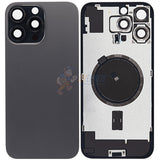 iPhone 16 Pro Max Glass Battery Back Door Cover - Premium Big Camera Hole - Black