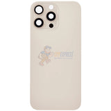 iPhone 16 Pro Max Glass Battery Back Door Cover - Premium Big Camera Hole - Gold
