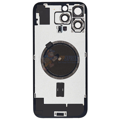 iPhone 16 Pro Max Glass Battery Back Door Cover - Premium Big Camera Hole - Silver