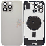 iPhone 16 Pro Max Glass Battery Back Door Cover - Premium Big Camera Hole - Silver