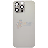 iPhone 16 Pro Max Glass Battery Back Door Cover - Premium Big Camera Hole - Silver