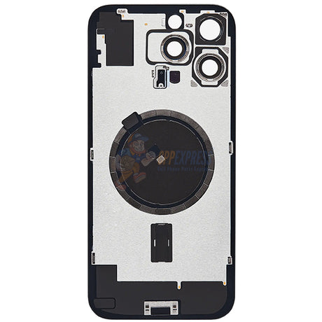 iPhone 16 Pro Max Glass Battery Back Door Cover - Premium Big Camera Hole - White