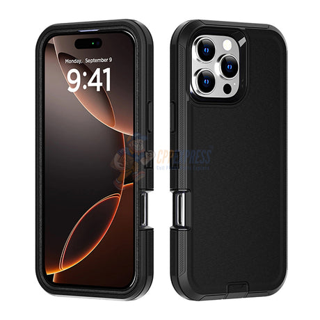 iPhone 16 Pro Max Heavy Duty Shockproof Rugged Protective Defender Case Cover