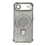 iPhone 17 Air Glitter Wavy Pattern Mirror Case with Stand ShockProof Cover