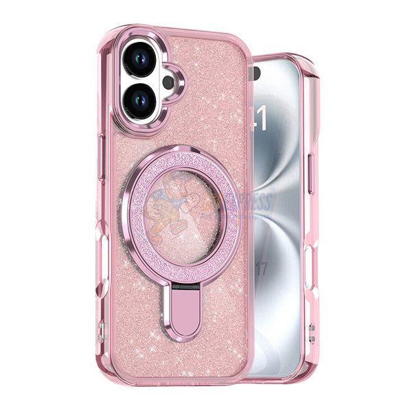 iPhone 17 Glitter Magsafe with Stand ShockProof Protective Case Cover