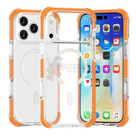 iPhone 17 Pro Clear Magsafe With Color Bumper Shockproof Case Cover