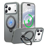 iPhone 17 Pro Magsafe Shockproof Case With 360 Rotating Stand