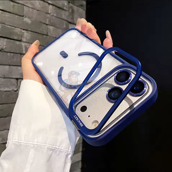 iPhone 17 Pro Max MagSafe Full Camera Stand Transparent Shockproof Case