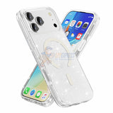 iPhone 17 Pro Max MagSafe Glitter Clear Shockproof Case With Stand