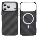 iPhone 17 Pro Shockproof Carbon Fiber Case with Back Camera Stand Cover